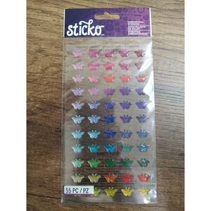 STICKO Stickers BUTTERFLIES Glitter Rainbow